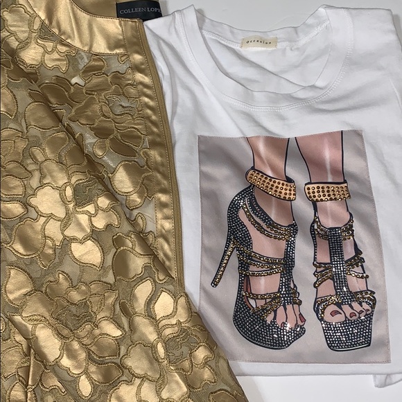 Shoe Diva Sparkly Glam Tee w Rhinestones [TO-76] - Picture 6 of 8